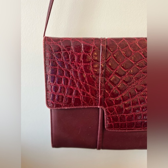 SILVANO BIAGINI Burgundy Flat Crossbody Leather Bag - Picture 8 of 16